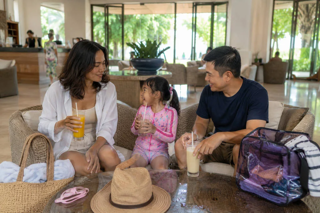 Shaded indoor cooling break for Mactan with kids