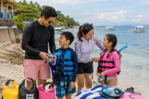 Moalboal shoreline for family-friendly activities cebu with slower beach and snorkeling pace