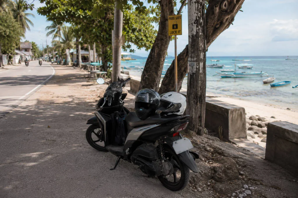 Motorbike rental safety context for how to get around Moalboal