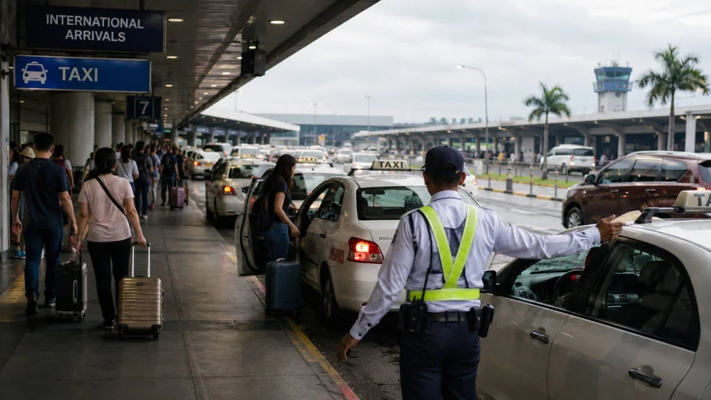 NAIA arrival pickup area for travelers heading to Intramuros