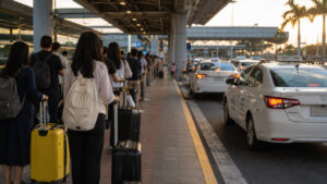 Official airport transport queue at NAIA for travelers planning a NAIA to BGC transfer