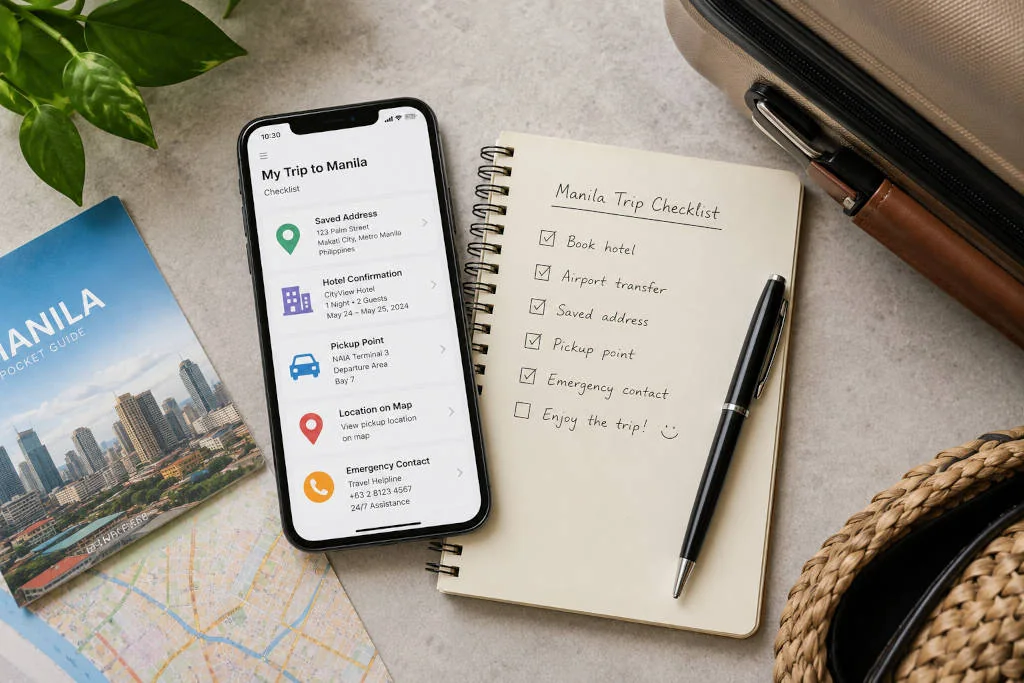 Checklist of screenshots to prepare before traveling from NAIA to BGC