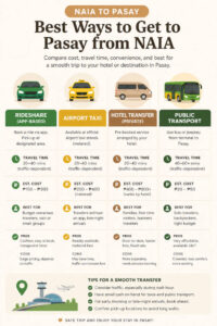 NAIA to Pasay transfer options compared for first-time arrivals
